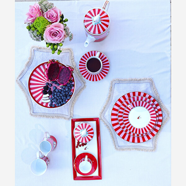 Pip Studio Love Birds Kırmızı Porselen Servis Tabağı-3