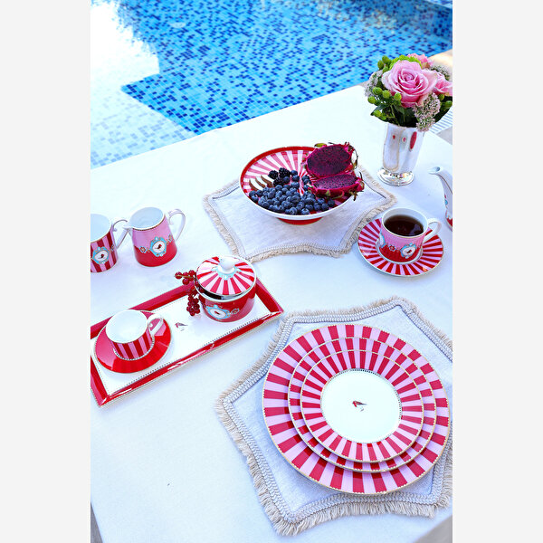 Pip Studio Love Birds Kırmızı Porselen Servis Tabağı-2
