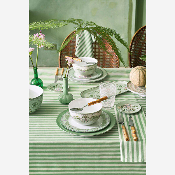 Pip Studio Lily & Lotus Yeşil Porselen Servis Tabağı-1