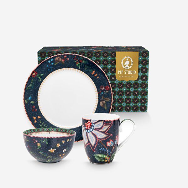 Pip Studio Berry Blues Mavi Porselen Kahvaltı Seti