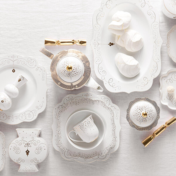 Pip Studio Royal Gold White Beyaz Porselen Vazo-1