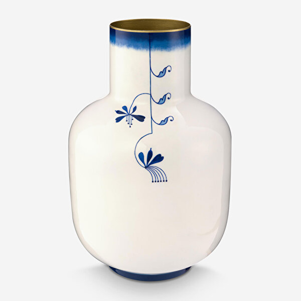 Pip Studio Blue Bird Beyaz Metal Vazo-2