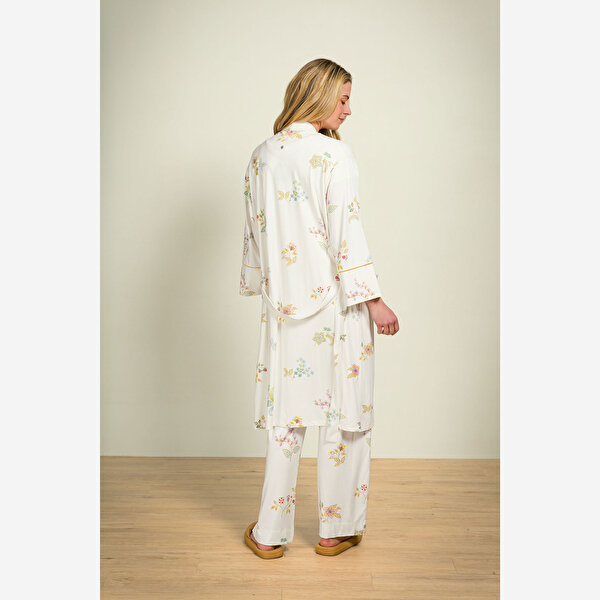 Pip Studio Belin Beyaz Viscose Pantolon-5