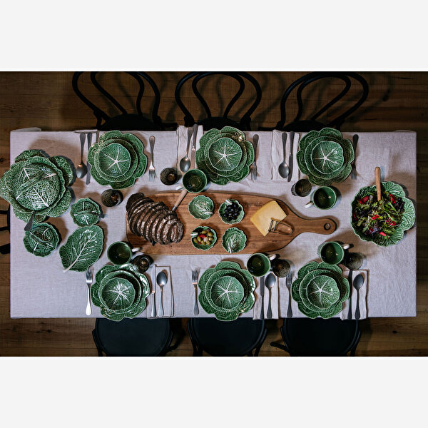 Bordallo Pinheiro Cabbage Yeşil Seramik Servis Tabağı-2