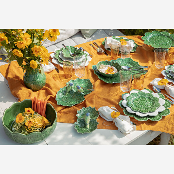 Bordallo Pinheiro Geranium Yeşil Seramik Servis Tabağı-1