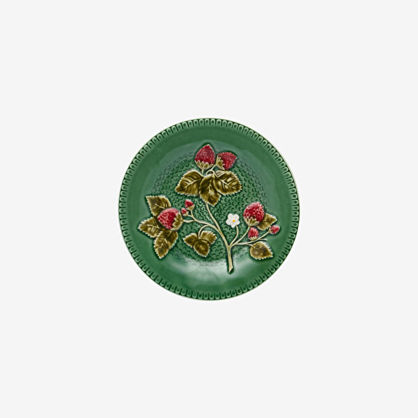 Bordallo Pinheiro Strawberries Yeşil Seramik Kahvaltı Tabağı