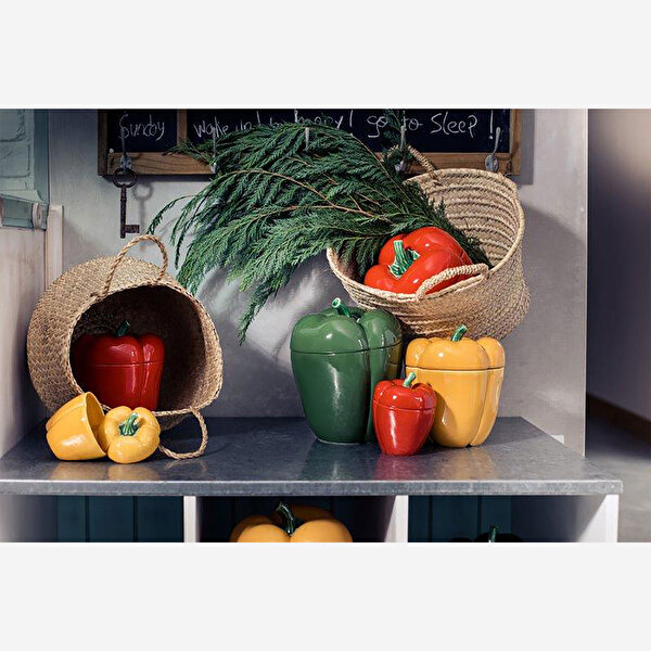 Bordallo Pinheiro Pepper Sarı Seramik Saklama Kabı-1