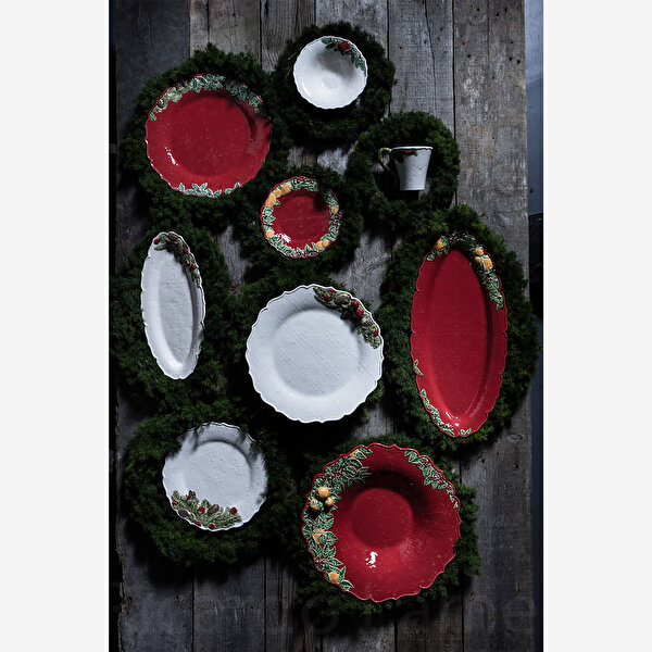 Bordallo Pinheiro Garland Beyaz Seramik Yemek Tabağı-1