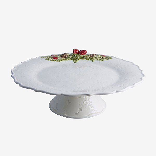 Bordallo Pinheiro Garland Beyaz Seramik Kek Standı