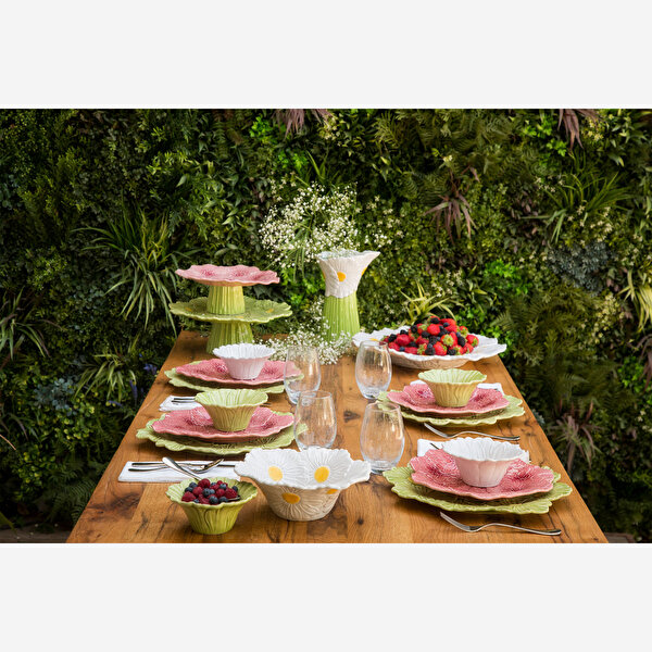 Bordallo Pinheiro Maria Flor Yeşil Seramik Kahvaltı Tabağı-3