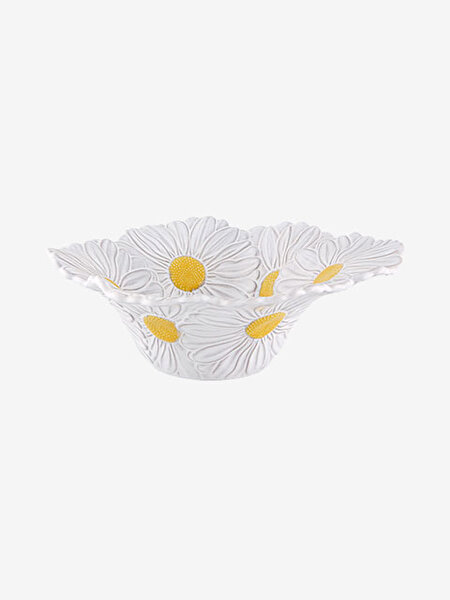 Bordallo Pinheiro Maria Flor Beyaz Seramik Servis Kasesi