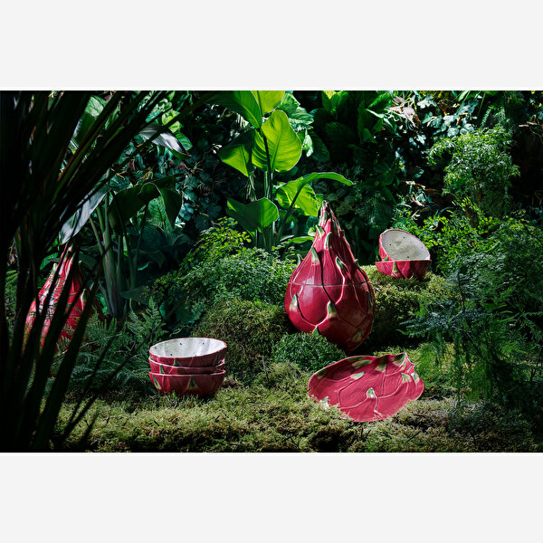 Bordallo Pinheiro Tropical Fruits Pembe Seramik Servis Kasesi-1