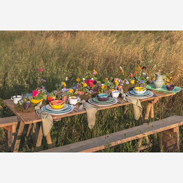 Bordallo Pinheiro Flora Mor Seramik Servis Kasesi-3