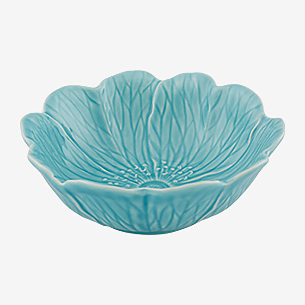 Bordallo Pinheiro Flora Mavi Seramik Servis Kasesi