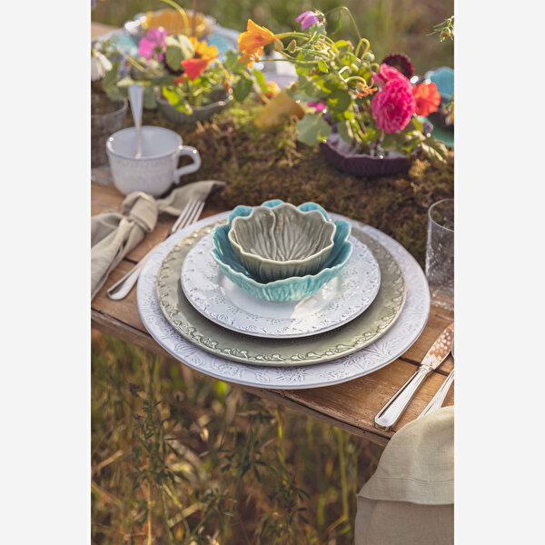 Bordallo Pinheiro Flora Gri Seramik Servis Kasesi-1