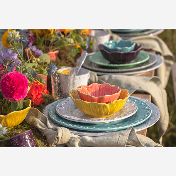 Bordallo Pinheiro Flora Mavi Seramik Servis Kasesi-3