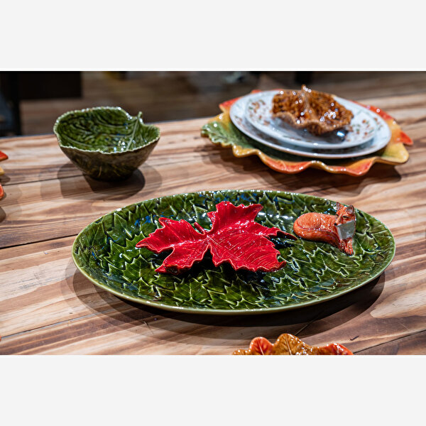 Bordallo Pinheiro Gudrun Sarı Seramik Servis Tabağı-2