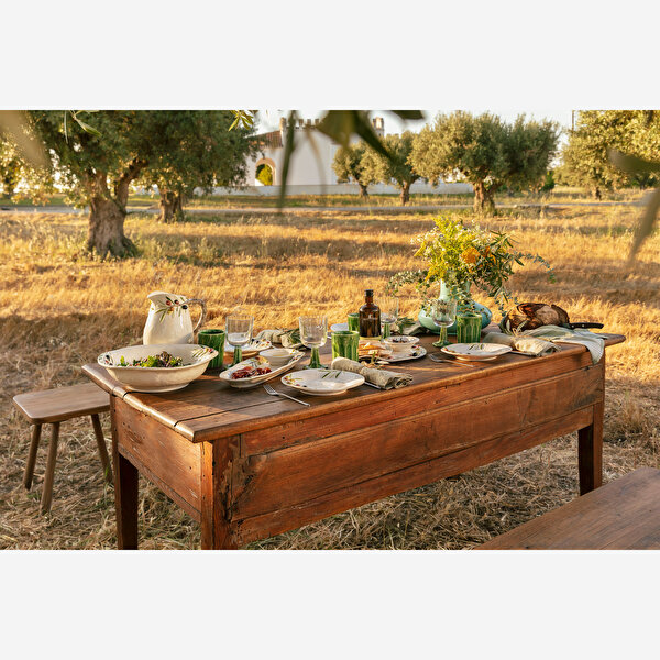 Bordallo Pinheiro Olival Beyaz Seramik Servis Tabağı-3