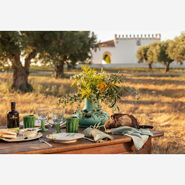 Bordallo Pinheiro Olival Beyaz Seramik Servis Tabağı-1