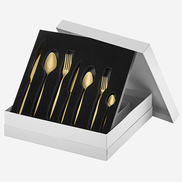 Chiara Alessi Duna Altın 18/10 Paslanmaz Çelik Çatal Bıçak Takımı-1