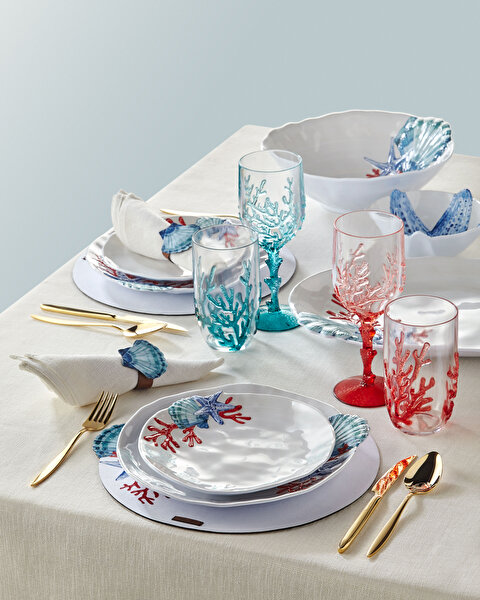 Chiara Alessi Bambu Beyaz Melamin Servis Tabağı-1