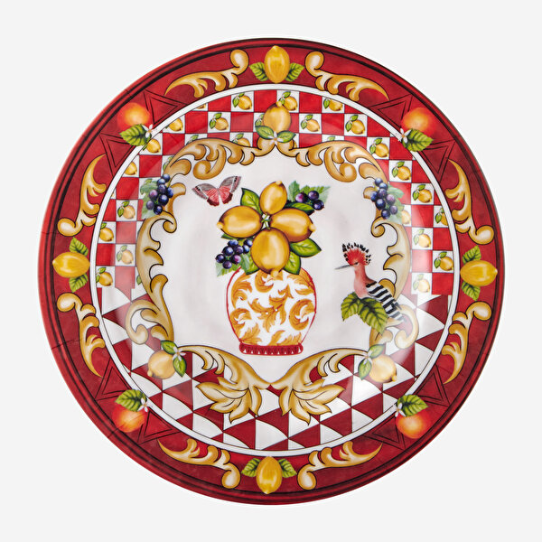 Chiara Alessi Capri Kırmızı Melamin Kahvaltı Tabağı