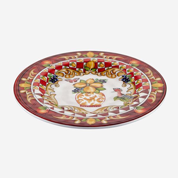 Chiara Alessi Capri Kırmızı Melamin Kahvaltı Tabağı-2