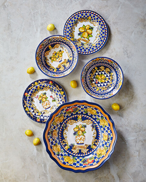 Chiara Alessi Capri Mavi Melamin Yemek Tabağı-1