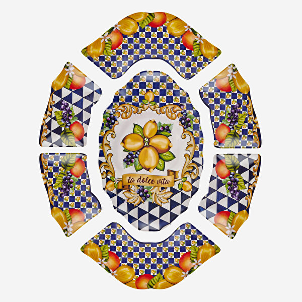 Chiara Alessi Capri Mavi Melamin Meze Tabağı