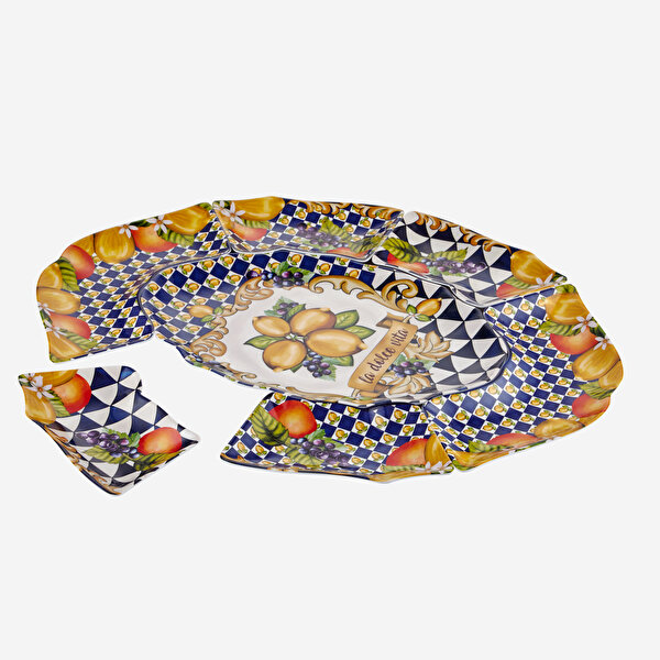 Chiara Alessi Capri Mavi Melamin Meze Tabağı-10