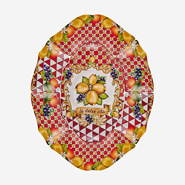 Chiara Alessi Capri Kırmızı Melamin Meze Tabağı-1