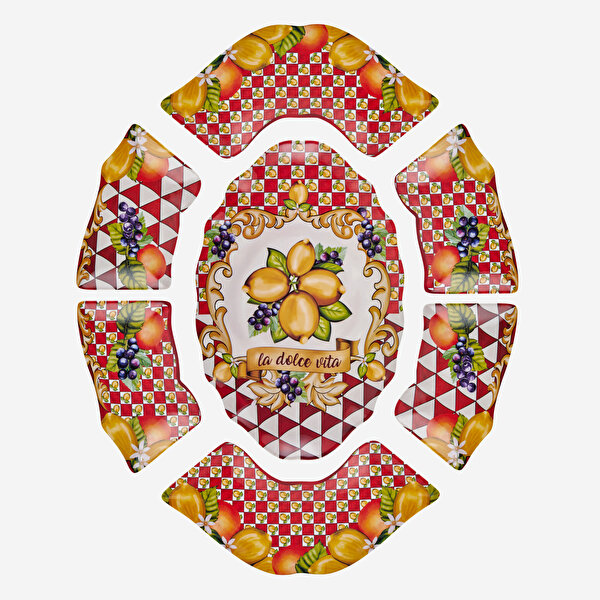 Chiara Alessi Capri Kırmızı Melamin Meze Tabağı