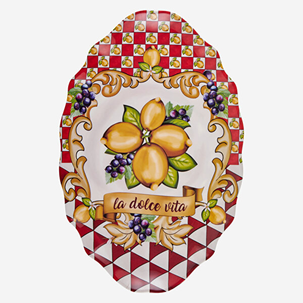 Chiara Alessi Capri Kırmızı Melamin Meze Tabağı-3