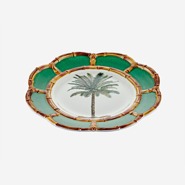 Chiara Alessi Bambu Yeşil Beyaz Melamin Kahvaltı Tabağı-2