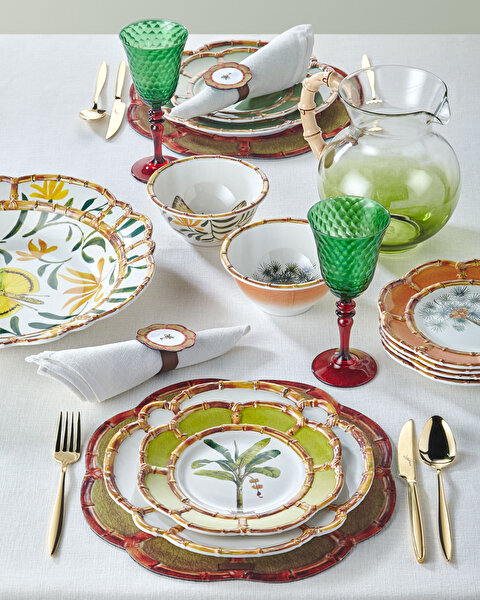 Chiara Alessi Bambu Beyaz Melamin Yemek Tabağı-1