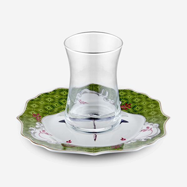 Chiara Alessi Allure Yeşil Porselen Çay Tabağı Seti-4