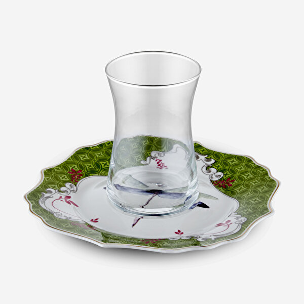 Chiara Alessi Allure Yeşil Porselen Çay Tabağı Seti-5