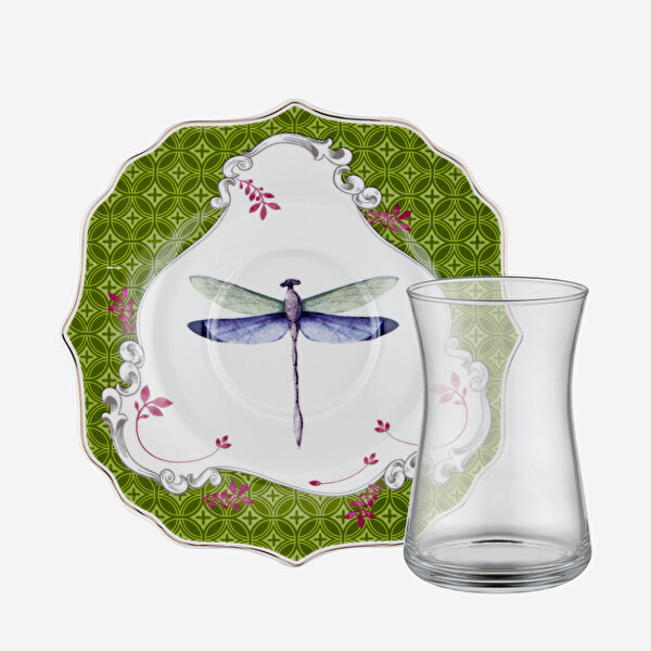 Chiara Alessi Allure Yeşil Porselen Çay Tabağı Seti-6