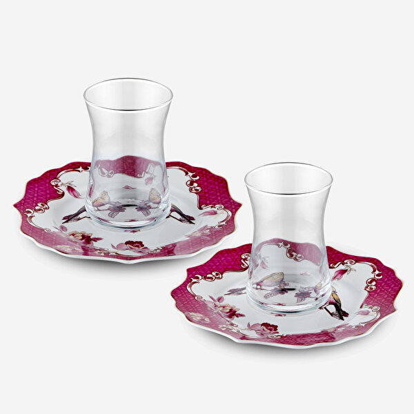 Chiara Alessi Allure Pembe Porselen Çay Tabağı Seti-1