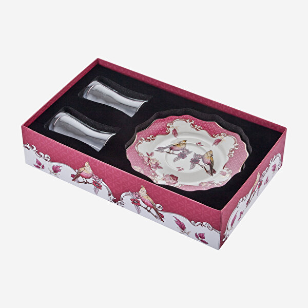 Chiara Alessi Allure Pembe Porselen Çay Tabağı Seti-3