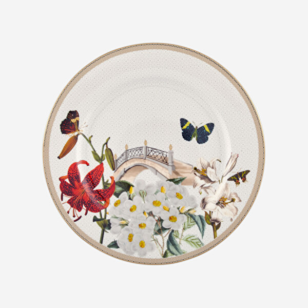 Chiara Alessi Butterfly Walley Beyaz Porselen Kahvaltı Tabağı