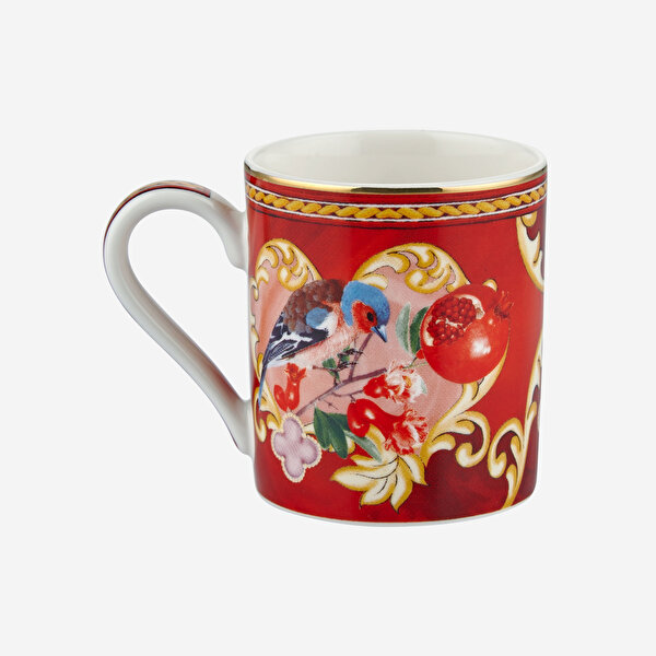 Chiara Alessi Capri Kırmızı Porselen Kahve Fincan Seti-8