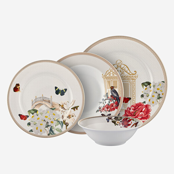 Chiara Alessi White Garden Beyaz Porselen Yemek Takımı