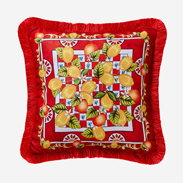 Chiara Alessi Portofino Kırmızı Kadife Dekoratif Yastık