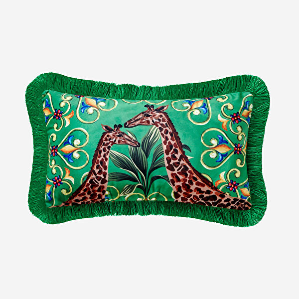 Chiara Alessi Il Giardino Yeşil Kadife Dekoratif Yastık