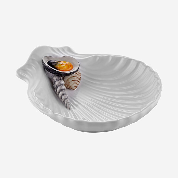 Edelweiss Italy Frutti Di Mare Beyaz Seramik Servis Tabağı