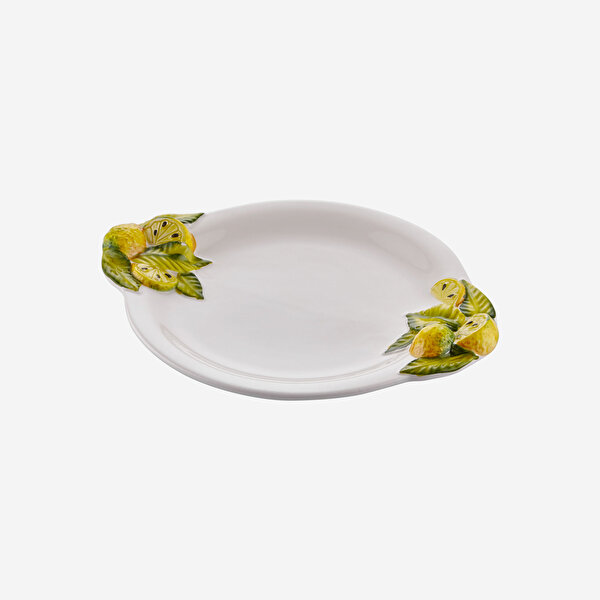 Edelweiss Italy Limoni Beyaz Seramik Servis Tabağı
