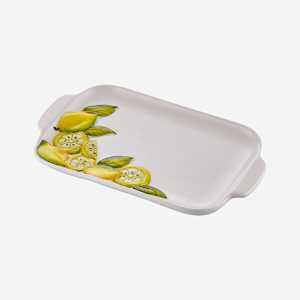 Edelweiss Italy Limoni Beyaz Seramik Servis Tabağı