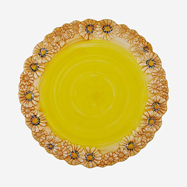 Edelweiss Italy Camomilla Sarı Seramik Servis Tabağı