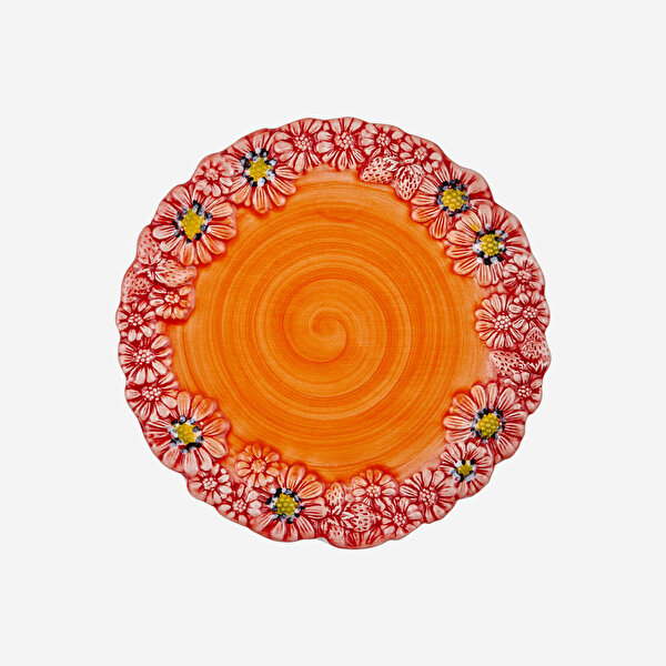 Edelweiss Italy Camomilla Kırmızı Seramik Kahvaltı Tabağı